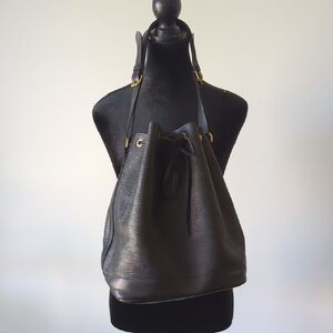 Louis Vuitton Black Epi Bucket Bag Vintage 80s